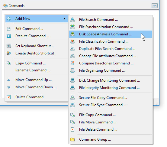 Pre-Configured Disk Space Analysis Commands