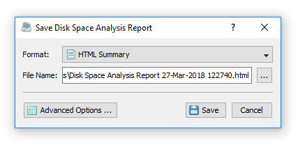 Save Disk Space Analysis Report