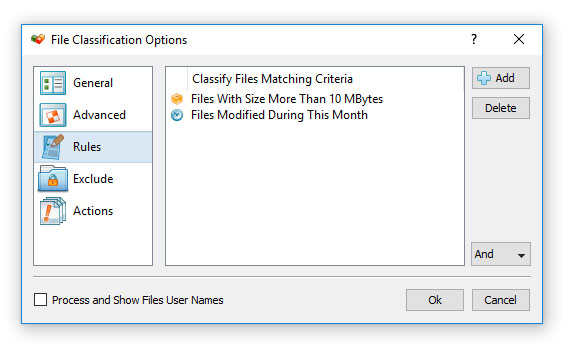 DiskBoss File Classification Rules