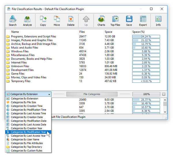 DiskBoss File Classification File Categories