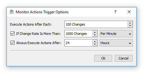 Disk Change Monitoring Action Triggers