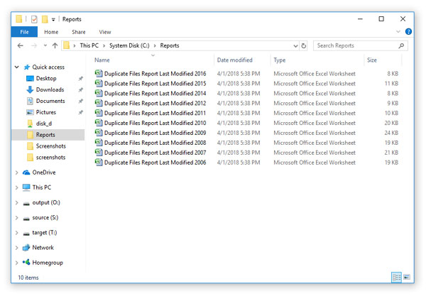Batch File Classification Reports Output