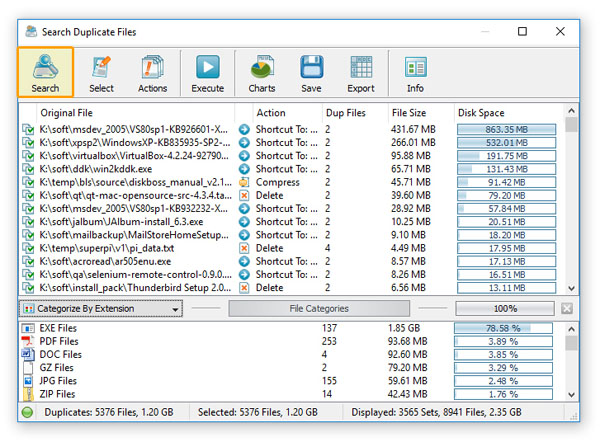 Duplicate Files Results Search Files