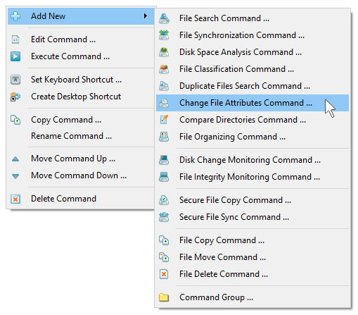 DiskBoss Set File Attributes Commands