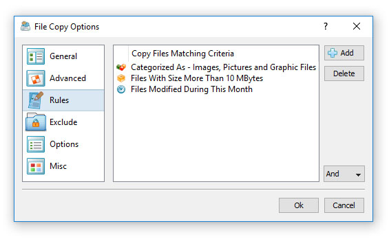 DiskBoss File Copy Rules