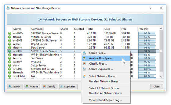 Analyzing Network Servers and NAS Devices