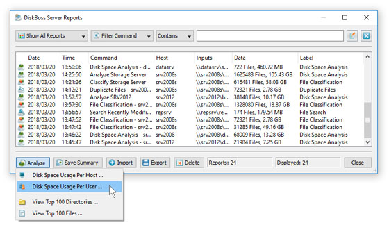 Analyzing Disk Space Usage Per User