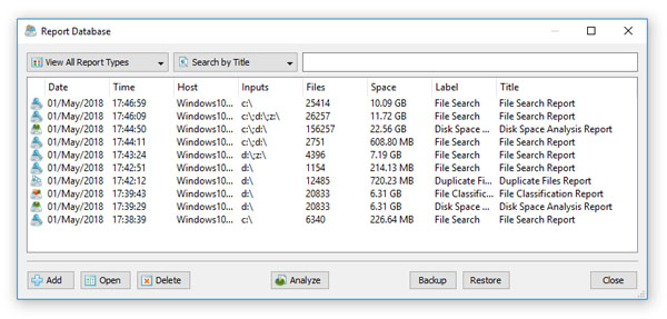 DiskBoss SQL Database Reports